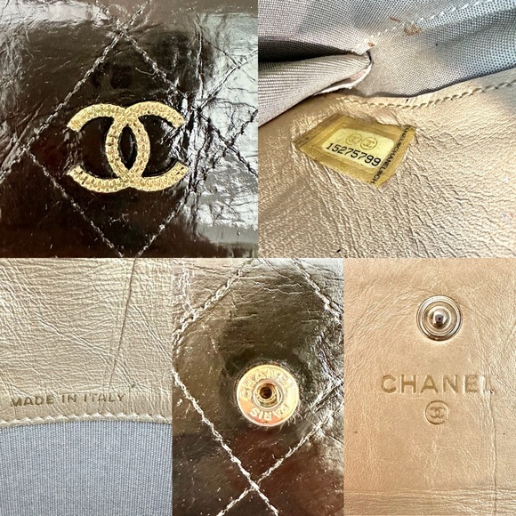 Auth CHANEL Crystalized CC Black/Gold Large Wallet Converted to 5-Ways Mini Bag - Picture 4 of 16